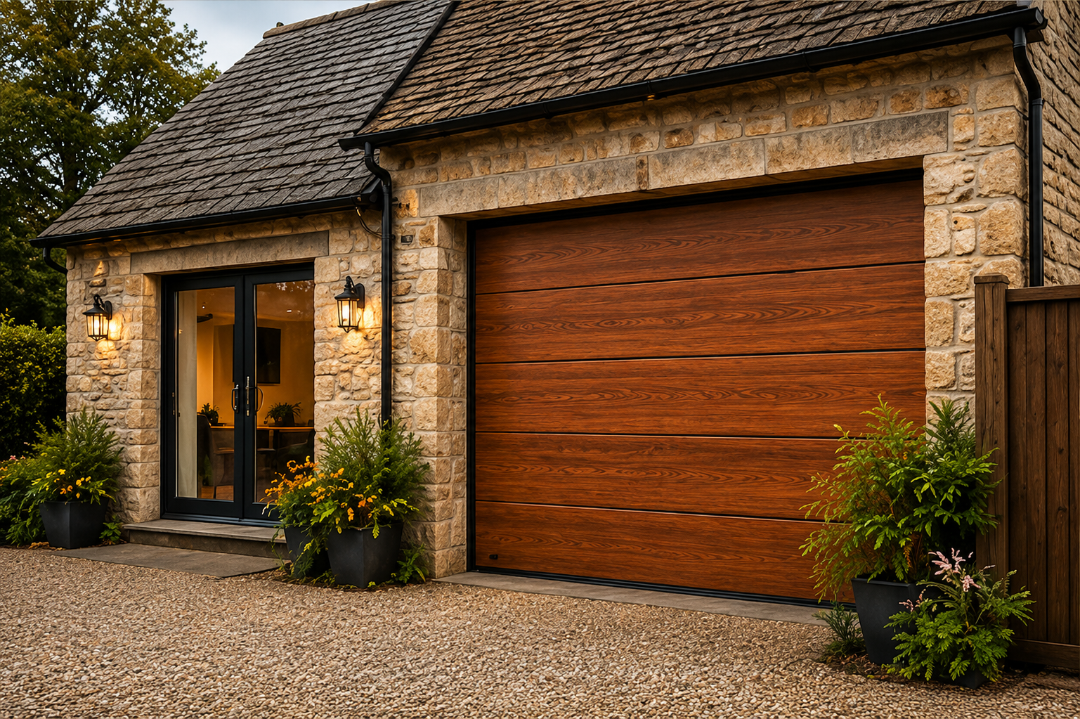 Timber Effect Sectional Garage Doors